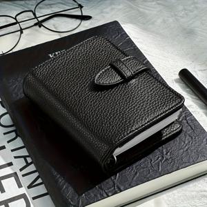 TEMU 탄성 잠금, 금색 버튼 & 펜고리 미니 다이어리 - 휴대용 저널, 플래너, 여행용 액자 - 튼튼한 휴대용 보관 폴더 (커버 디자인)|다이어리|일기장