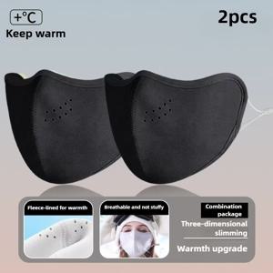 TEMU 2개입 스키 보온 마스크 - 방한, 통기성, 두꺼운, 양면 착용 가능, 탄성, 재사용 가능한 남녀 공용 마스크, 손세탁 가능, 스키, 스노ーボ드, 겨울 스포츠에 적합 | 스타일리시한 마스크 | 편안한 착용감