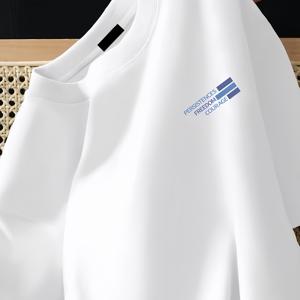 TEMU 남성용 헤비웨이트 100% 코튼 오버사이즈 티셔츠 화이트 반팔 라운드넥 캐주얼 세미포멀 탑 레터 프린트 캐주얼 복장용 세탁기 사용 가능 휴가 및 특별한 날에 이상적인 남성 청소년 성인 티셔츠 프린트 티셔츠