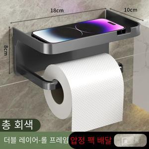 TEMU 치트몰 무타공 핸드폰 거치대 휴지걸이 (강력 접착 스티커), 1개, 블랙