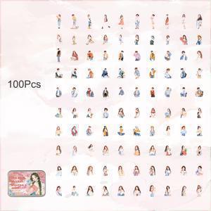 TEMU 100개 캐릭터 스티커, 사전 절단 투명 PET 소재 스크랩북 스티커, 핸드 저널, 다이어리, 포토 앨범, 스크랩북 장식 DIY 재료, 생일 선물 스티커 선물 상자, 저널 장식,스크랩북 용품,장식용 라벨,만화 스티커,접착 뒷면,투명 스티커,공예 스티커,자체 접착 스티커,저널 키퍼,선물 구매자