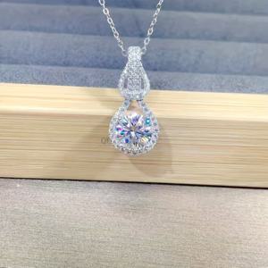 TEMU 925 실버 1 카타 6mm 모이사나이트 목걸이, 눈물방울 펜던트 포함, 우아한 칼라본 체인 - 청소년을 위한 완벽한 생일/어머니날 선물|목걸이|은목걸이