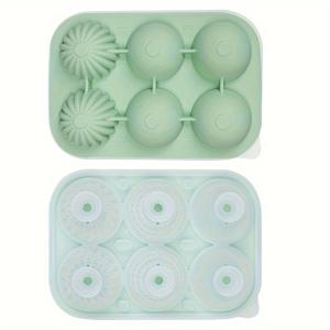 TEMU 실리콘 얼음 큐브 몰드 6-공동, 유연한 구형 및 모양 얼음 트레이 세트 위스키, 칵테일 및 음료용