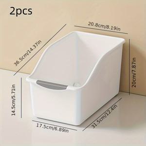 TEMU 2개 쌓을 수 있는 스토리지 빈, 주방, 욕실, 침실용 클래식 플라스틱 스토리지 바스켓 - 음식, 옷, 장난감, 향신료, 음료, 다목적 스토리지 오가나이저