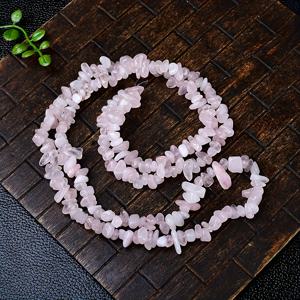 TEMU 1줄 약 230개 5mm-8mm 천연 연마 불규칙 로즈 쿼츠 드릴 칩, DIY 주얼리 액세서리용, 팔찌와 목걸이 제작에 완벽한 비즈, 약간의 색상 차이