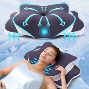 TEMU 2단계 높이 조절 가능한 나비 목베개 - 최고의 통기성 쿨링 원단, 모든 수면 자세에 적합한 인체공학적 경추 지지대, 딥 그레이 - 성인을 위한 이상적인 선물, 편안한 수면 보조용 목 베개