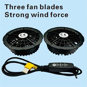 TEMU USB 충전식 휴대용 에어컨 팬, 5V 블랙 3개의 날개 고풍력, 조절 가능한 3단 속도, 일정한 온도, 배터리 없음, 야외, 옷, 소형 팬 옷|이동식에어컨|휴대용에어컨|이동형에어컨