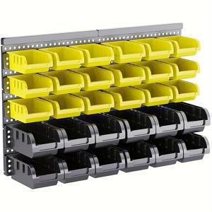 TEMU 32피스 대형 공구 정리 세트, 스크루드라이버 및 렌치 보관함, 나사, 너트, 볼트, 못, 소품용 차고 정리대, 쉬운 설치 가게 정리함, 아버지의 날 선물로 완벽한 가정, 차고, 작업장용