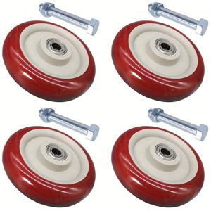 TEMU 4개, 5인치 12.7cm 폴리우레탄 캐스터, 내마모성과 조용함, 트롤리, 가구, 작업대 등에 사용되는 중량용 교체 바퀴