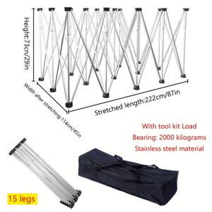 TEMU 다리 작업대, 스테인리스 스틸 멀티기능 텔레스코픽 접이식 발 스탠드가 있는 목공 조인트 테이블, 야외 판매 및 간단한 거리 시장 선반용, 야외 자동판매 카트,휴대용 작업대,컴팩트 테이블,접이식 디자인,경량 작업대,튼튼한 구조,다기능 작업대,접이식 작업대,공예 판매자,소규모 비즈니스 소유자