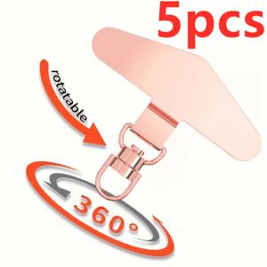 TEMU 업그레이드된 360° 회전형 스테인리스 폰랜야드 커넥터 5개, 초슬림 메탈 클립, 안전한 휴대폰 케이스용 손목끈 & 크로스바디 액세서리, 범용 핸드프리 수납, 모바일 보안, 아이템, 고급소재의 고품질 연결기구, 활동적인 라이프스타일을 위한 - 학생과 여행자에게 완벽