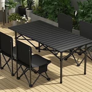 TEMU 접이식 휴대용 캠핑 테이블 보관가방 튼튼한 알루미늄 접이식 롤 캠핑테이블 피크닉 테이블+수납 매쉬망