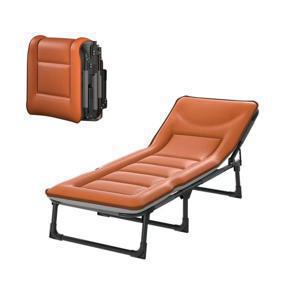 TEMU 접이식 간이침대 이동식 침대 캠핑침대 1인용 침대-- 성인용 접이식 캠핑 침대, 두꺼운 스테인리스 프레임의 공간 절약형 싱글 인원 야외 여행용 침대, 조절 가능한 휴대용 라운지 침대,야외 여행에 이상적|간이침대