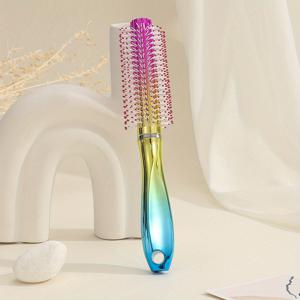 TEMU 1pcs 라운드 롤링 콤 컬러풀 헤어 스타일링 콤 모든 헤어 타입용 헤어드레싱 콤