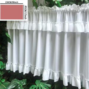TEMU 1PC 흰색 두꺼운 더블 캡 헤드 커피 커튼 카페 커튼 계층 거실 사무실 Kithcen 홈 장식