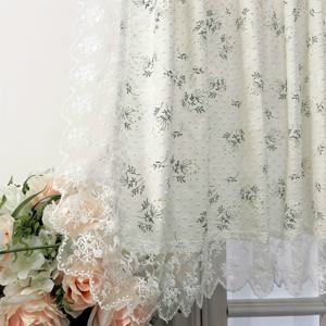 TEMU 시크한 프렌치 컨트리 리프 프린트 발란스 - 로드 포켓, 세탁 가능한 폴리에스테르 하프 커튼, 주방 & 카페 장식용|커튼봉