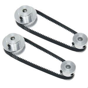 TEMU SHCEEC 2GT 알루미늄 타이밍 풀리 세트 2개, 20 & 36 치아 5mm 보어 - 튼튼한 동기식 휠, 길이 200mm, 기계 시스템의 정밀 타이밍을 위한 6mm 벨트, SHCEEC