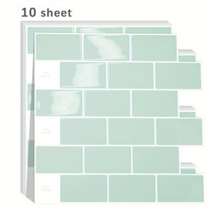 TEMU 5/10장 자체 접착 벽 타일, 내열성 벗겨내고 붙이는 주방 백스플래시, 욕실, 가정 장식용 방수 벽 타일 스티커