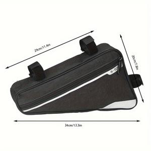 TEMU 비-소울 대용량 자전거 탑 튜브 백 - 내구성 있는 폴리에스터 블랙 사이클링 수납 가방 핸들바, 프레임 및 포크 마운트용