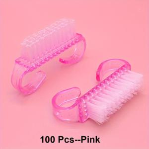 TEMU 100개입/박스 도매 네일 아트 브러시 아크릴 네일 먼지 청소용 플라스틱 매니큐어 클리너 브러쉬 작은 각도 글리터 뷰티 케어 청소 도구