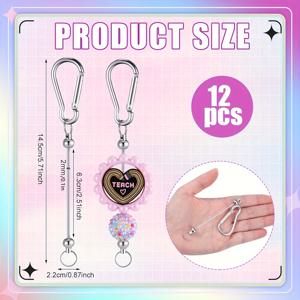 TEMU 12개 실버 비즈 키체인 블랭크와 메탈 스프링 클래스프 - 창의적인 펜던트를 위한 DIY 주얼리 만들기 용품