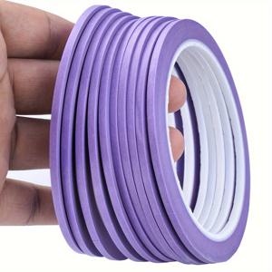 TEMU 10개 NCIBUIN 보라색 와시 테이프, 3mm x 25m - 페인팅, DIY 공예 및 플라스틱, 나무, 유리, 금속 표면 마스킹, 페인팅 용품에 이상적