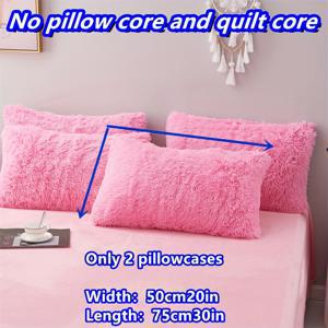 TEMU 부드러운 퍼시 플러시 베개 커버 - 2개, 50cm x 20인치 & 75cm x 30인치, 세탁 가능, 코어 없음, 솜털 이불 없음, 다양한 색상 제공