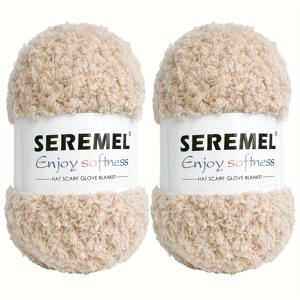 TEMU 2개 세트 SEREMEL 소프트 코랄 벨벳 실, 100g, 80야드, 50g/스킨 - 뜨개질, 크로셰, 바느질, 스웨터, 담요, 가방, 모자 DIY 공예, 담요 실에 이상적|소프트 질감 실|벨벳 질감 실