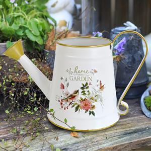 TEMU 꽃을 위한 아름다운 금속 물뿌리개, 실내 식물을 위한 복고풍 가정용 장식용 물통, 야외 식물을 위한 비압력 작은 물뿌리개, 7.09x13.98인치 - 우아한 꽃 디자인