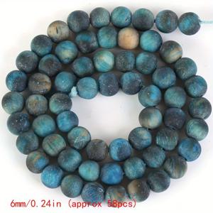 TEMU 4mm-10mm 천연 매트 블루 타이거 아이 스톤 루스 스페이서 비즈, 주얼리 만들기 DIY 팔찌 목걸이 액세서리용 15인치