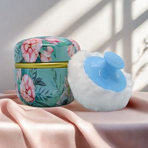 TEMU 플러시 퍼프가 들어 있는 플로킹 바디 파우더 퍼프 - 일반 피부를 위한 무향 파우더 케이스, BPA 프리 욕조 및 여행용 파우더 박스, 부드러운 퍼프 포함, 여름 및 가정용으로 이상적