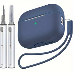 TEMU 케코아 에어팟 프로 2세대 (2022/2023) 클리너 키트 포함, 애플 에어팟 프로 2세대용 소프트 보호 케이스 - 여성과 남성을 위한 커버, for Pro 랜야드-블랙