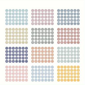 TEMU 12장의 번호 달력 스티커 - 플래너, 저널 및 일기용 365일 날짜 라벨, 굵은 흰색 숫자가 있는 8mm 원형 투명 스티커, 파스텔 색상(핑크, 오렌지, 옐로우, 그린, 블루)|캘린더|다이어리