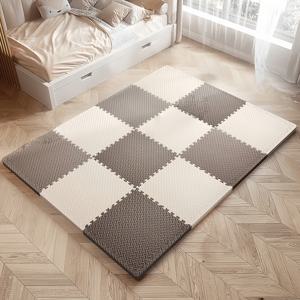 TEMU 12개 EVA 폼 요가 매트, 잎사귀 패턴 - 미끄럼 방지, 낙하 방지, 방습성 바닥 매트 (가정, 태권도, 야외 피트니스 훈련용) - 내구성, 세척 용이, 스타일리시한 디자인, 요가 매트 엑스트라 두께, 홈 워크아웃 매트, 스타일리시 워크아웃 매트, 방습 매트