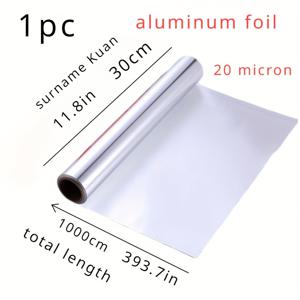 TEMU 1개 중량급 식품용 알루미늄 호일 롤 - 오븐, 바비큐, 그릴, 피크닉 사용 - 베이킹 및 요리용 두꺼운 주석 호일 시트, 냉동고 & 전자레인지 안전 - 상업용 및 가정용 주방 - 두께 선택 가능 (15/20 마이크론) - 조립 불필요, 그릴링 필수품, 광택 메탈릭 마감
