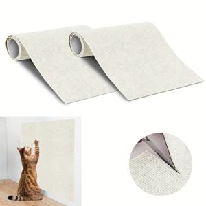 TEMU 2팩 자체 접착식 제거 가능한 고양이 스크래치 패드 40x140cm - 소파, 벽, 문용 내구성 폴리에스터 가구 보호대 - 실내 고양이를 위한 DIY 트리밍 가능 클라이밍 스크래처 매트, 고양이 스크래치 가구 보호자, 애완동물 놀이 액세서리, 유연한 스크래쳐, 고품질 펠트, 벽 보호, 튼튼한 구조, 다고양이 가정용