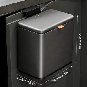 TEMU 냄새를 막는 뚜껑이 있는 스테인레스 스틸 직사각형 주방 캔 1개, 싱크대 아래 공간 절약형 콤포스트 바인, 쉽게 청소할 수 있는 현대적인 디자인, 전기 필요 없음, 2가지 색상 선택 가능|싱크대|씽크대