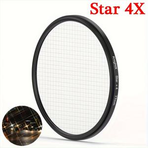 TEMU KnightX Starburst SLR 카메라용 광학 유리 필터 - 눈부신 크로스 플레어로 밝은 영역 강화, 37-77mm 렌즈에 적합, 특수 효과, 1 4 6 8 라인, 사진