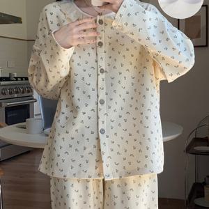 TEMU 2024 가을 겨울용 여성 루즈핏 패딩 긴팔 파자마 세트