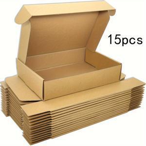 TEMU 15개 소규모 비즈니스 브라운 익스프레스 박스, 8.66x5.51x1.97인치 골판지 포장 상자, 배송, 포장, 수제 선물 보관함