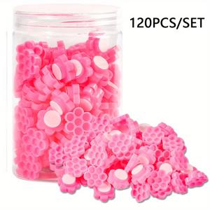 TEMU 120pcs 눈썹 연장용 접착제 홀더 세트 - 꽃 모양 접착제 팔레트 스탠드와 보관 케이스 - 문신 잉크 색소 컵 - 눈썹 연장 도구 키트와 일회용 스탠드 링 - 무향, 전원 또는 배터리 필요 없음
