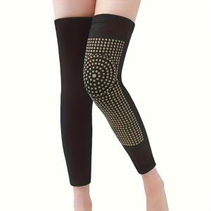 TEMU 1쌍 - 남녀공용 아늑한 겨울 쑥 무릎보호대, 두꺼운 단열 다리 지지대, 원형 녹색/노랑/검정 디자인, 폴리에스테르, 손세탁 가능 - 노인, 가을/겨울 사용에 적합, 레그워머|무릎보호대