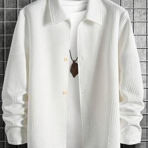 TEMU 국경을 넘는 남성용 세련된 캐주얼 셔츠 재킷|남자셔츠