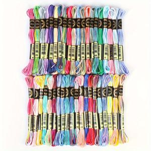 TEMU 40개 스키안 자수 실 세트, 십자수, DIY 공예, 우정 팔찌 및 수제 미술 프로젝트를 위한 혼합 색상 폴리에스터 실|십자수