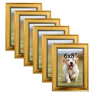 TEMU 6개 세트 클래식 엘레강트 빈티지 사진액자, 골드/실버, 풍경, 인물, 건축, 반려동물 등 다양한 사진용 - 참고용 사진, 랜덤 사진용지 수반, 추억의 기념품,벽 장식,레트로 디자인, 프레이밍,장식용 프레임,선물 구매자