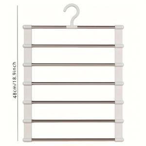 TEMU 1개 세이빙 스테인리스 멀티 레이어 팬츠 행거 - 접이식 청바지, 레깅스, 긴 바지 정리용