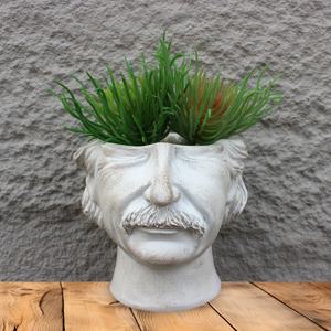 TEMU 1pc 창의적인 지혜 노인 창문 밑에 있는 꽃병, 지혜의 콧수염 턱 모양의 꽃병, 봄 장식, 레진 재료 공예품, 사무실 수кул 식물 씨앗 용기, 책상 사무실 책상 펜 보관 튜브