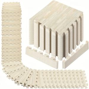 TEMU 35개 3D 클래식 나무 무늬 자체 접착 바닥 타일 - 미끄럼 방지, 쉬운 붙이기, 두꺼운 & 내구성, 방수 EVA 소재 - 침실, 욕실, 주방 리모델링 및 가구 개조에 이상적, 세척 가능하여 유지보수 용이, 흰색, 크리스마스에 가장 적합