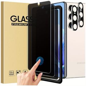 TEMU Galaxy S25 S24 S23 S22 S21 5G용 3 + 2개 프라이버시 스크린 프로텍터 및 카메라 렌즈 보호, 안티-스파이 9H 경도 지지 지문 잠금 강화 유리 스크린 프로텍터, 삼성 갤럭시 S24용