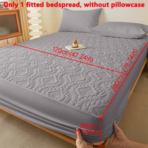 TEMU 1개 모던 매트리스 커버 - 부드럽고 통기성 좋은 침구, PU 레이어, 퀸/킹/풀/더블/싱글 침대용 라이트 그레이 침대 커버, 세탁기 사용 가능한 침구 보호대 (베갯잇 미포함) - 이상적인 집들이 선물, 침대 시트